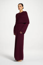 Knit Drape Maxi Dress - Plum