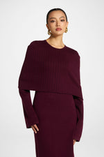 Knit Drape Maxi Dress - Plum