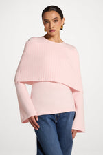 Knit Drape Top - Baby Pink