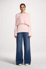 Knit Drape Top - Baby Pink