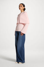 Knit Drape Top - Baby Pink