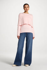 Knit Drape Top - Baby Pink