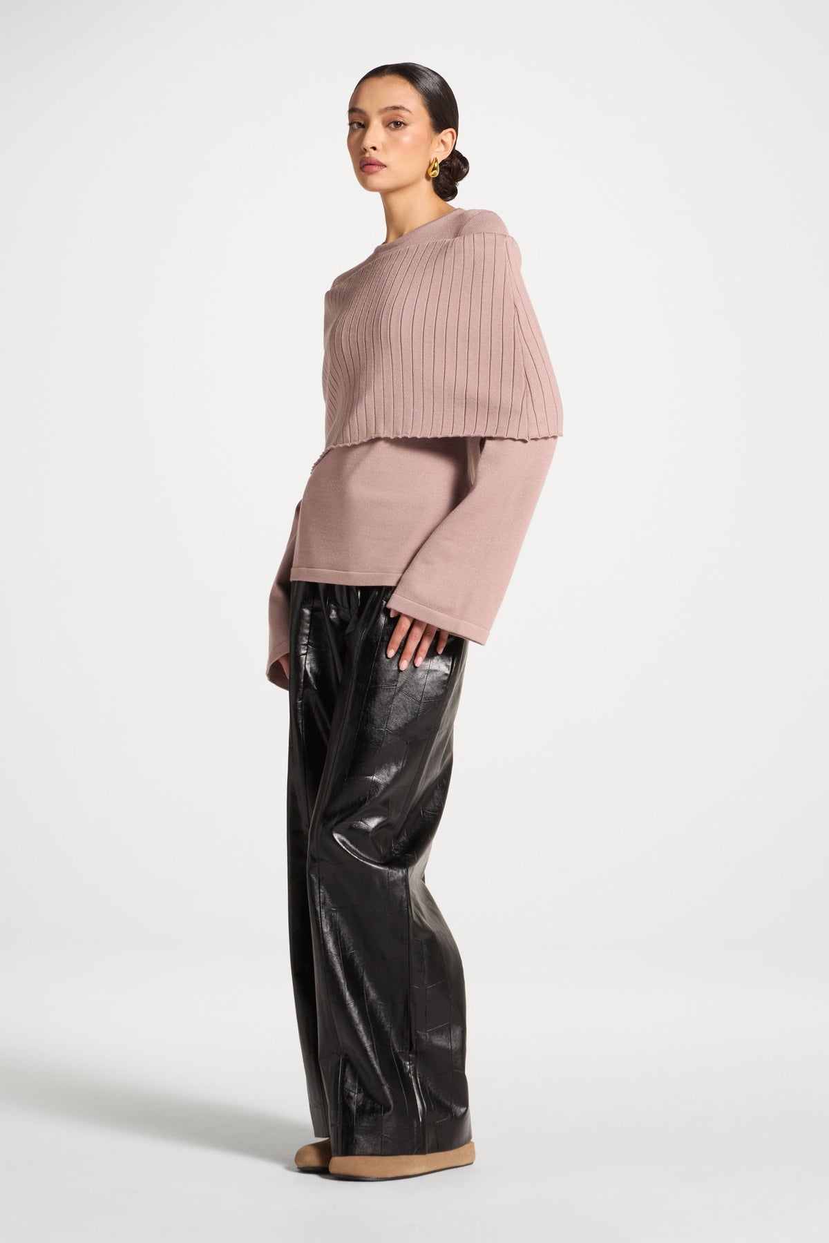 Knit Drape Top - Mocha Mauve