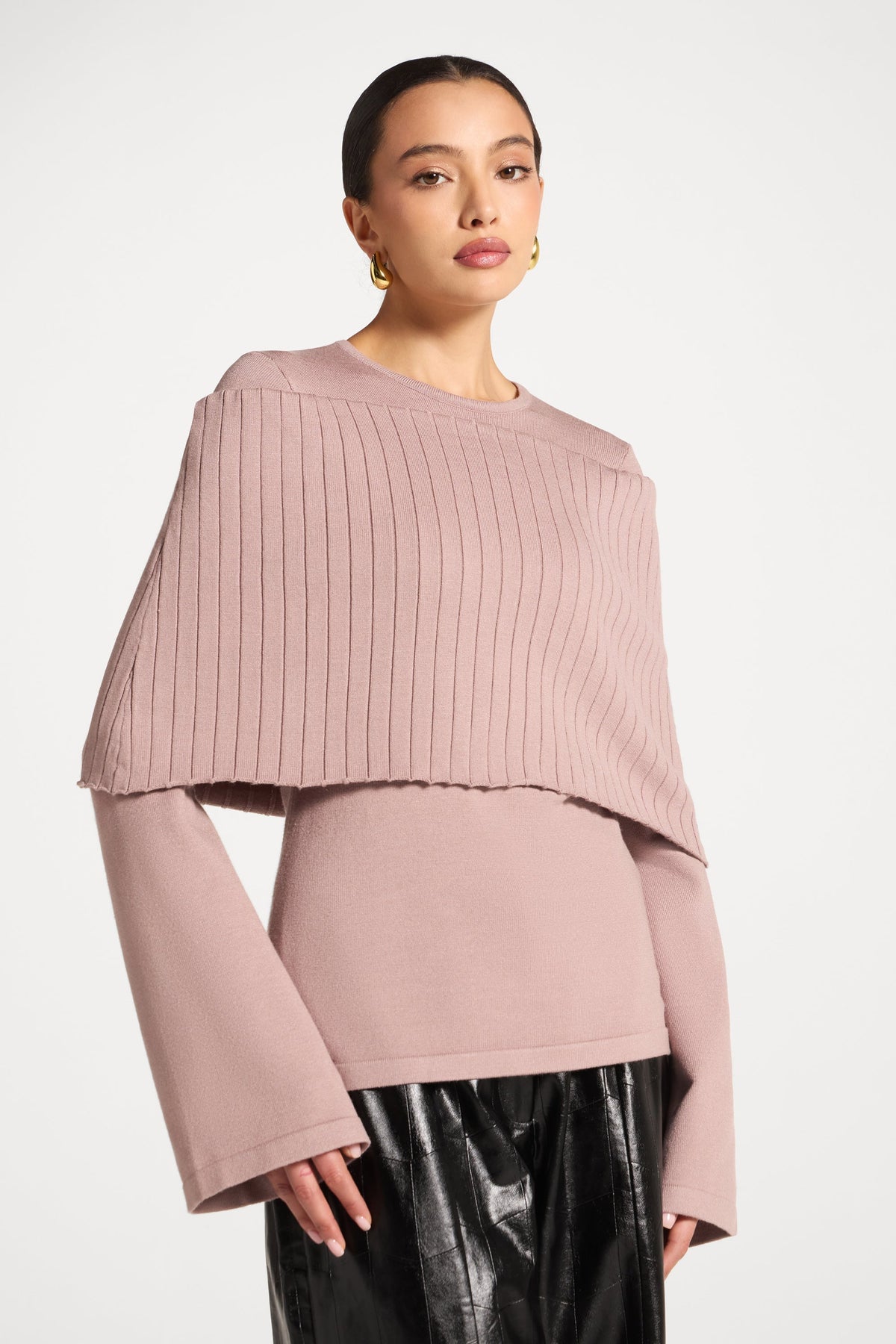 Knit Drape Top - Mocha Mauve