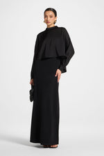 Knit Maxi Dress & Top Set - Black