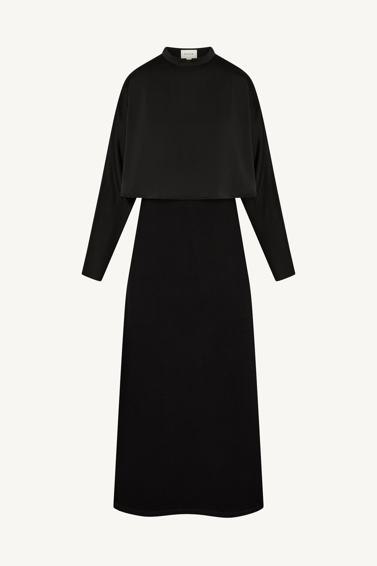 Knit Maxi Dress & Top Set - Black