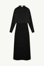 Knit Maxi Dress & Top Set - Black