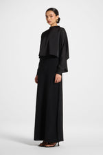 Knit Maxi Dress & Top Set - Black