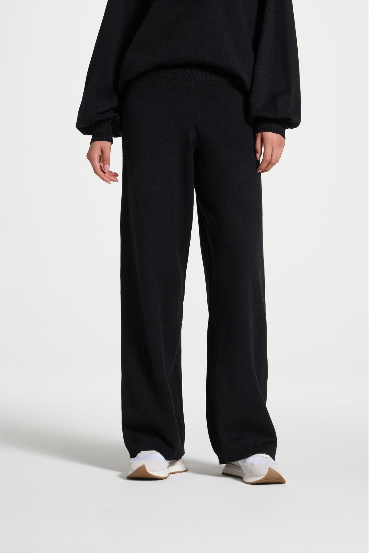Knit Top & Pants Set - Black