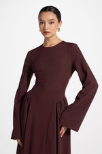 Lace Up Back Maxi Dress - Chocolate Truffle