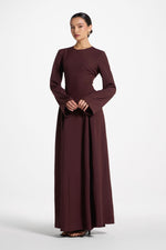 Lace Up Back Maxi Dress - Chocolate Truffle