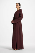 Lace Up Back Maxi Dress - Chocolate Truffle