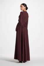 Lace Up Back Maxi Dress - Chocolate Truffle