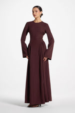 Lace Up Back Maxi Dress - Chocolate Truffle