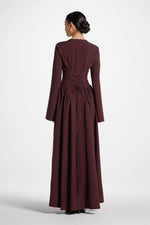 Lace Up Back Maxi Dress - Chocolate Truffle