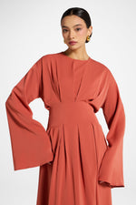 Lace Up Back Maxi Dress - Clay