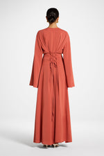 Lace Up Back Maxi Dress - Clay