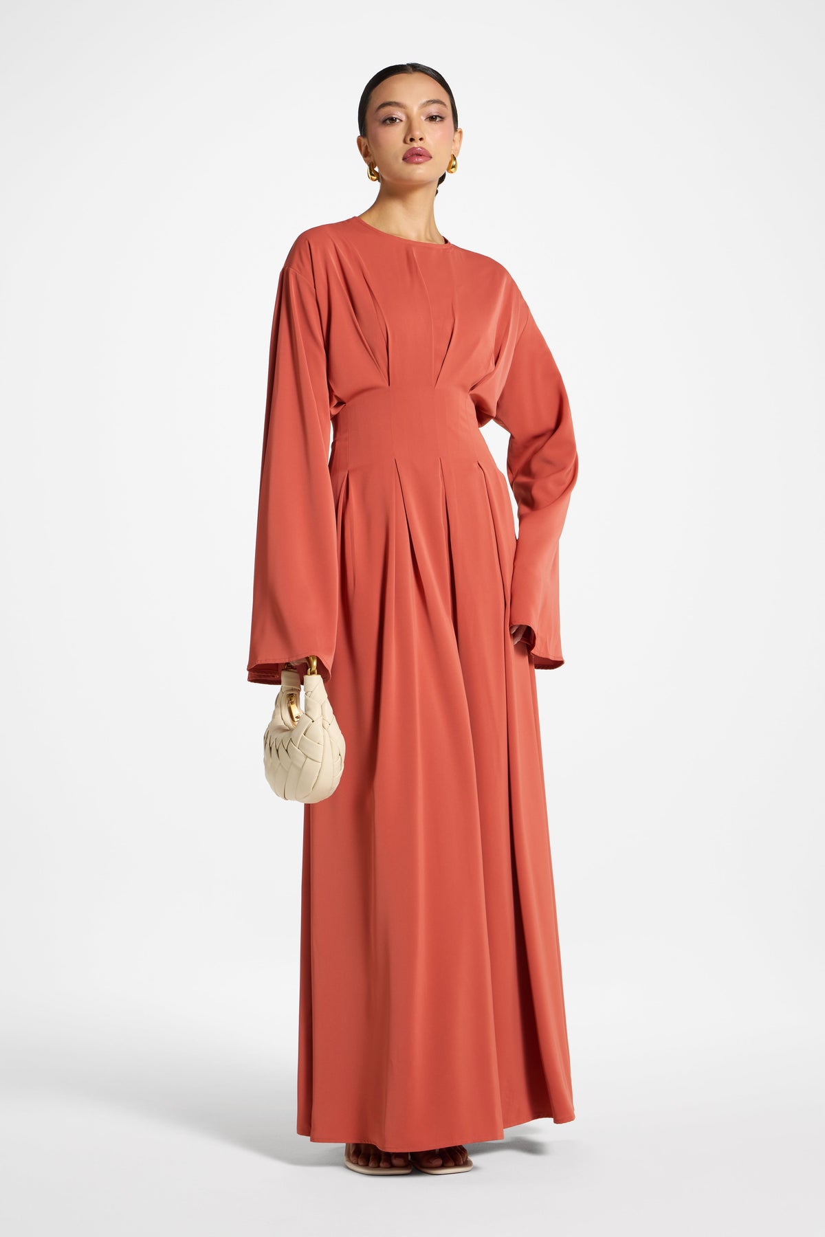 Lace Up Back Maxi Dress - Clay