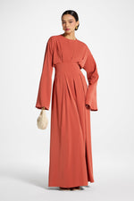 Lace Up Back Maxi Dress - Clay