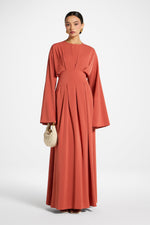Lace Up Back Maxi Dress - Clay