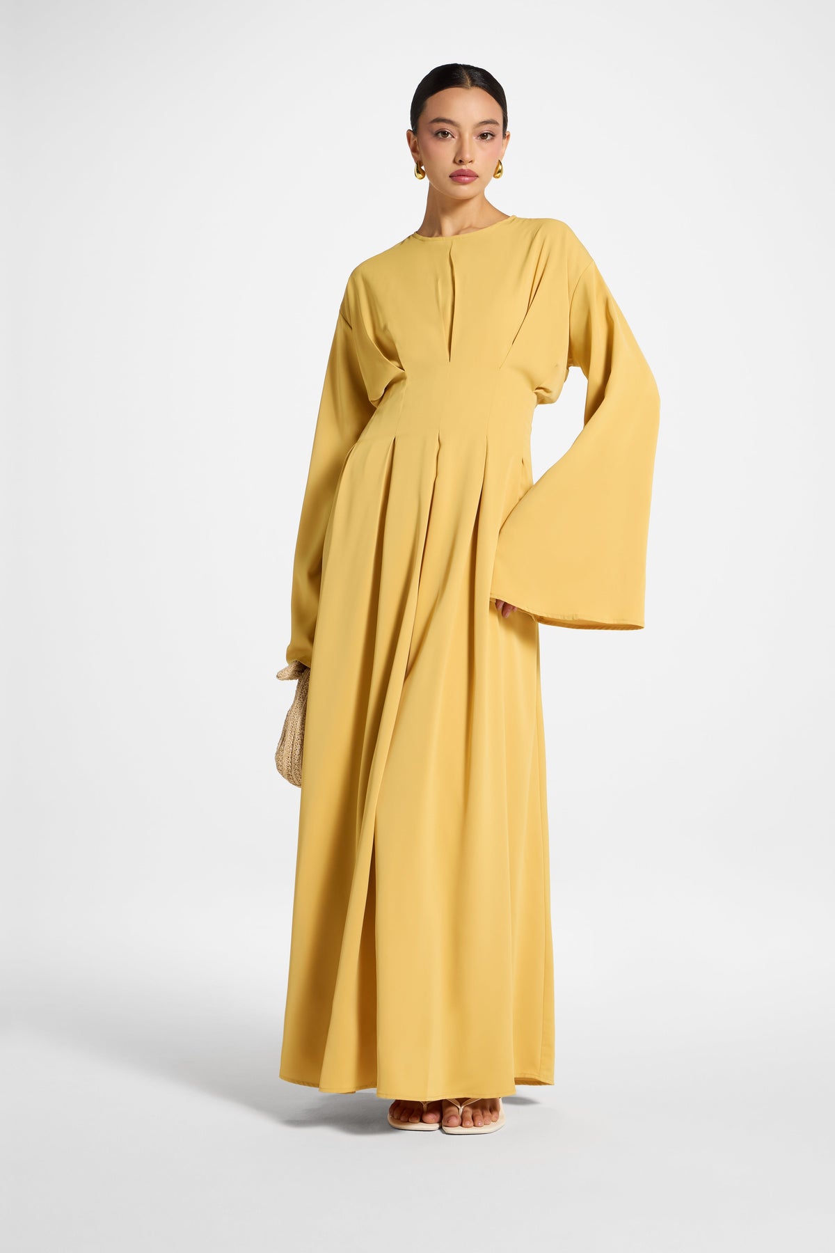 Lace Up Back Maxi Dress - Marigold