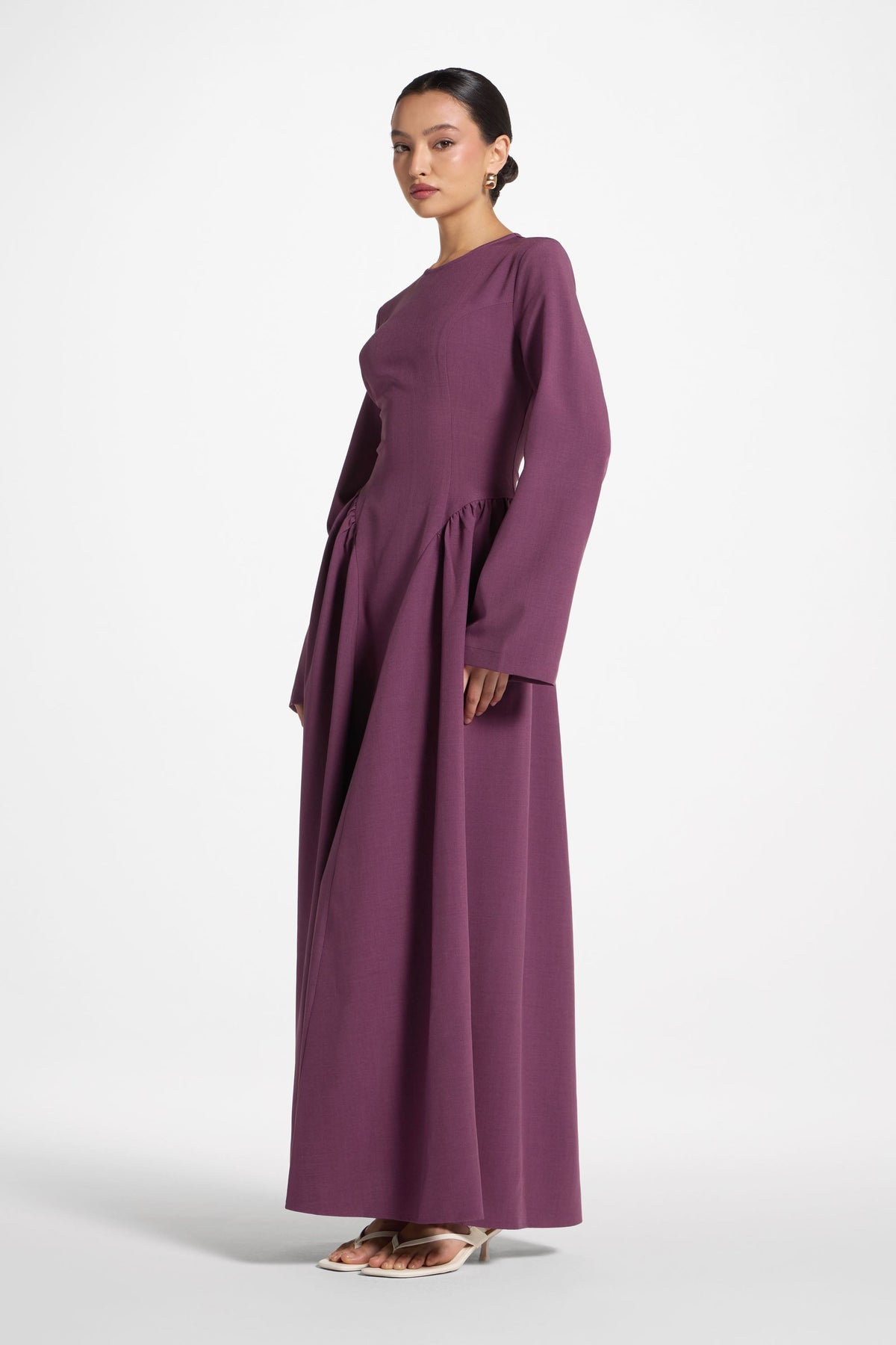 Lace Up Back Maxi Dress - Mulberry