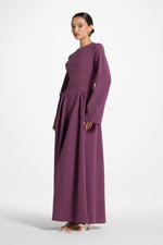 Lace Up Back Maxi Dress - Mulberry