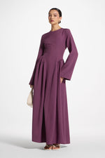 Lace Up Back Maxi Dress - Mulberry
