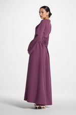 Lace Up Back Maxi Dress - Mulberry