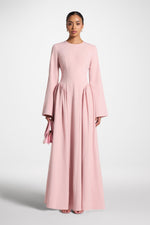 Lace Up Back Maxi Dress - Pink