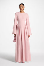 Lace Up Back Maxi Dress - Pink