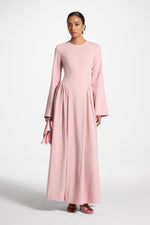 Lace Up Back Maxi Dress - Pink