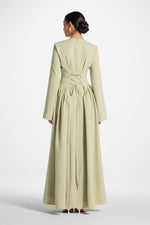 Lace Up Back Maxi Dress - Pistachio