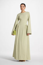 Lace Up Back Maxi Dress - Pistachio