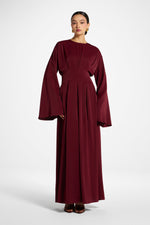 Lace Up Back Maxi Dress - Pomegranate