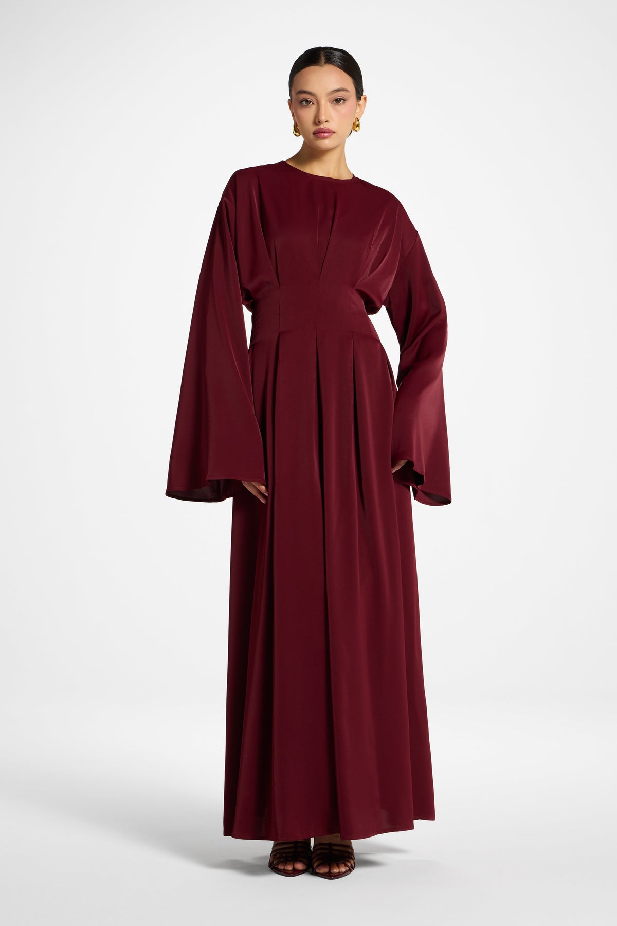 Lace Up Back Maxi Dress - Pomegranate