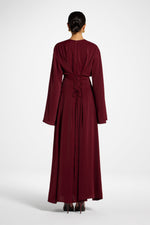 Lace Up Back Maxi Dress - Pomegranate