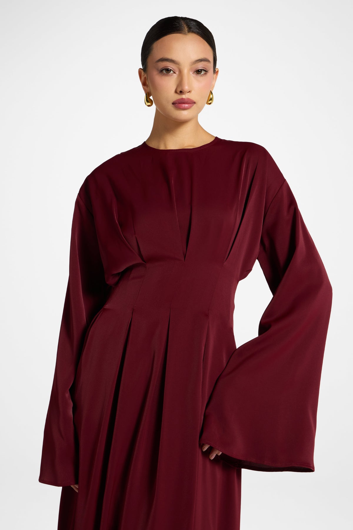 Lace Up Back Maxi Dress - Pomegranate