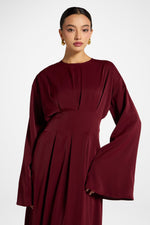 Lace Up Back Maxi Dress - Pomegranate