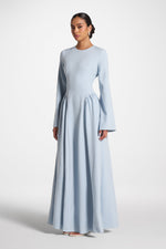 Lace Up Back Maxi Dress - Sky