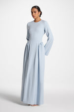 Lace Up Back Maxi Dress - Sky