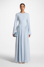 Lace Up Back Maxi Dress - Sky