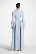 Lace Up Back Maxi Dress - Sky