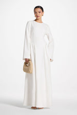 Lace Up Back Maxi Dress - White