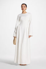 Lace Up Back Maxi Dress - White