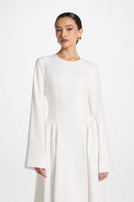 Lace Up Back Maxi Dress - White