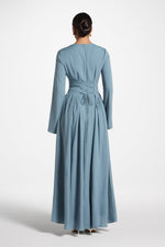 Lace Up Back Tencel Maxi Dress - Denim
