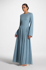 Lace Up Back Tencel Maxi Dress - Denim