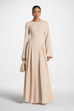 Lace Up Back Tencel Maxi Dress - Sand