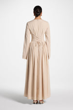 Lace Up Back Tencel Maxi Dress - Sand